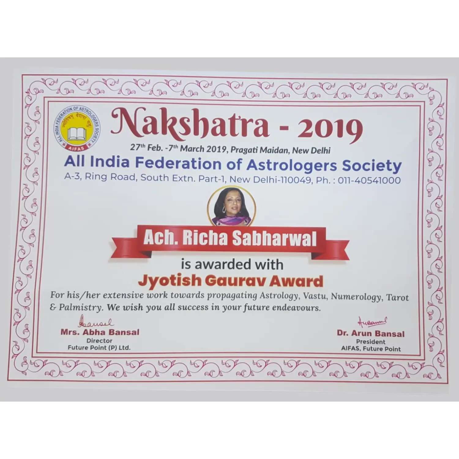 Astroricha Certificates
